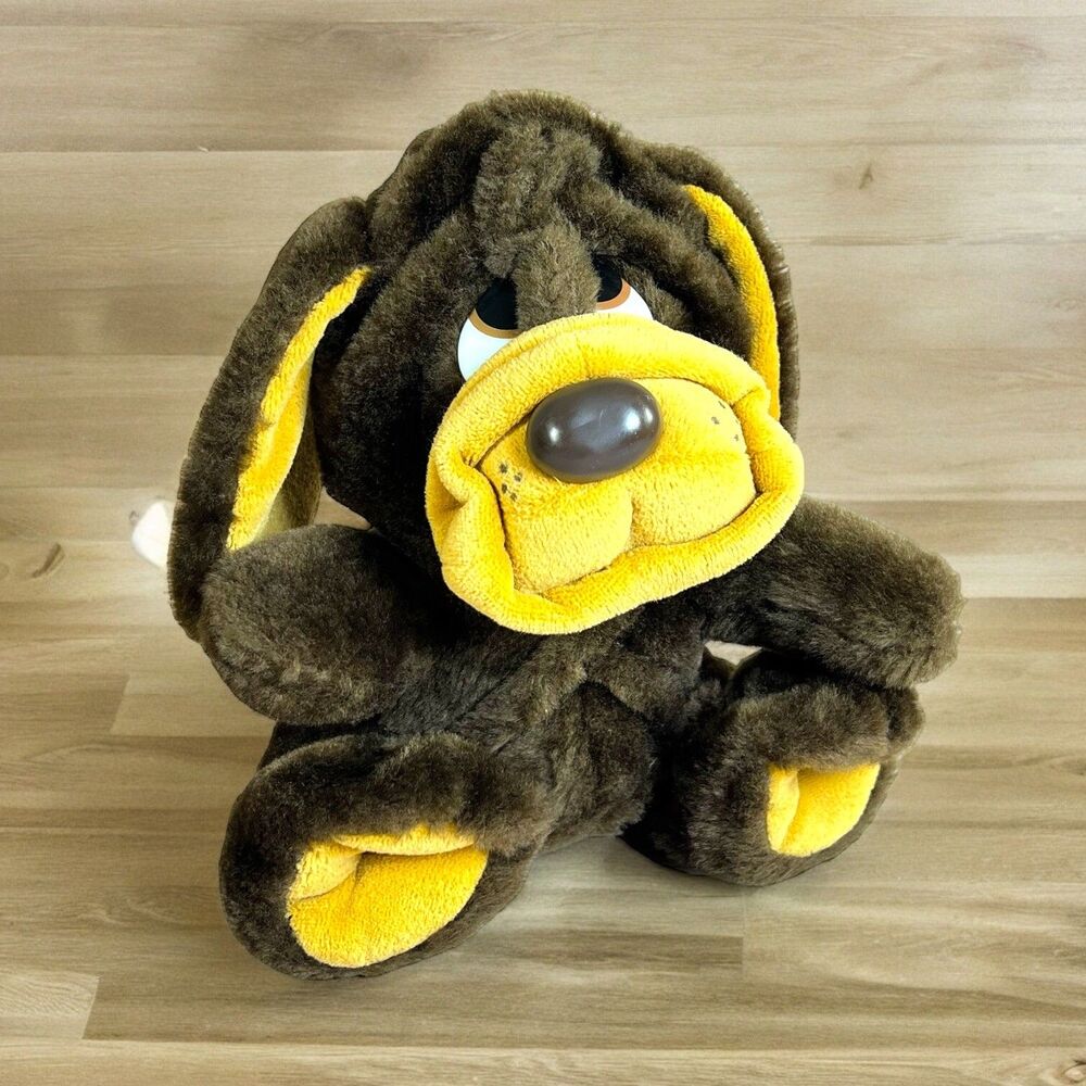 Vintage 70s Puppy Hound Dog Plush Brown 8” Sad Eyes Floppy Ears Stuffed Animal